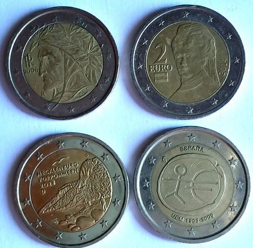 Euro coins popular - 4x, coins,