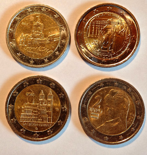 Euro coins popular - 4x, coins,