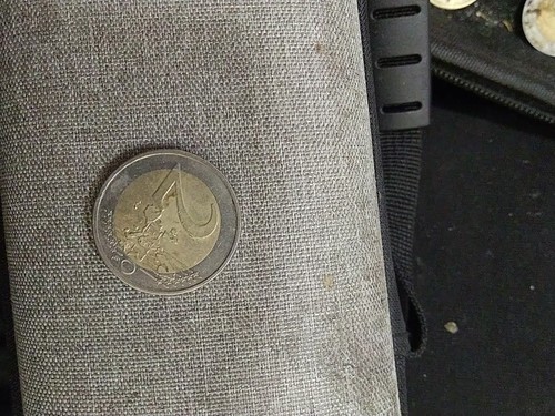 Euro coin 2002 writing - 2, 2002.