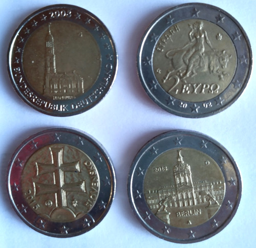 Euro coins popular - 4x, *popular
